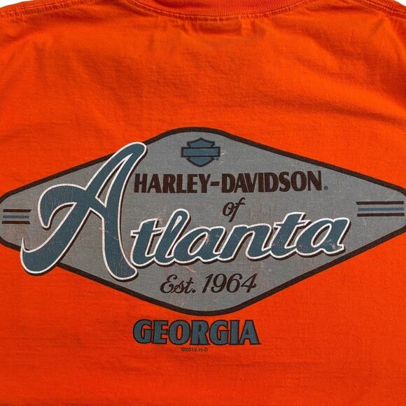 Harley-Davidson Orange Pocket Tee M Atlanta - Picture 3 of 6
